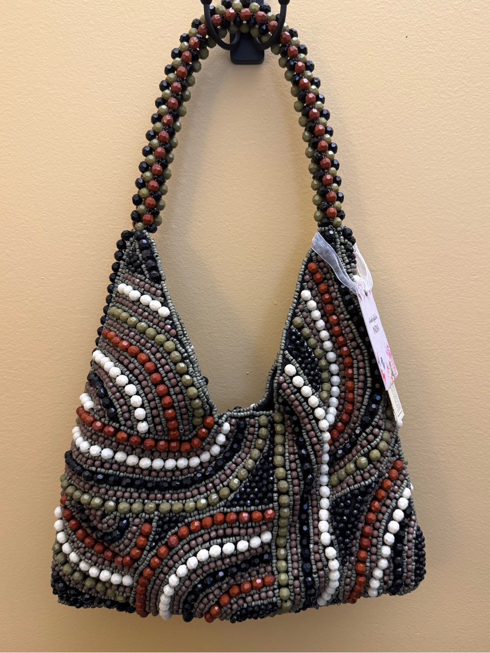 Handcrafted in India Beaded Multicolor Women’s Shoulder Bag. NWT - Picture 2 of 6